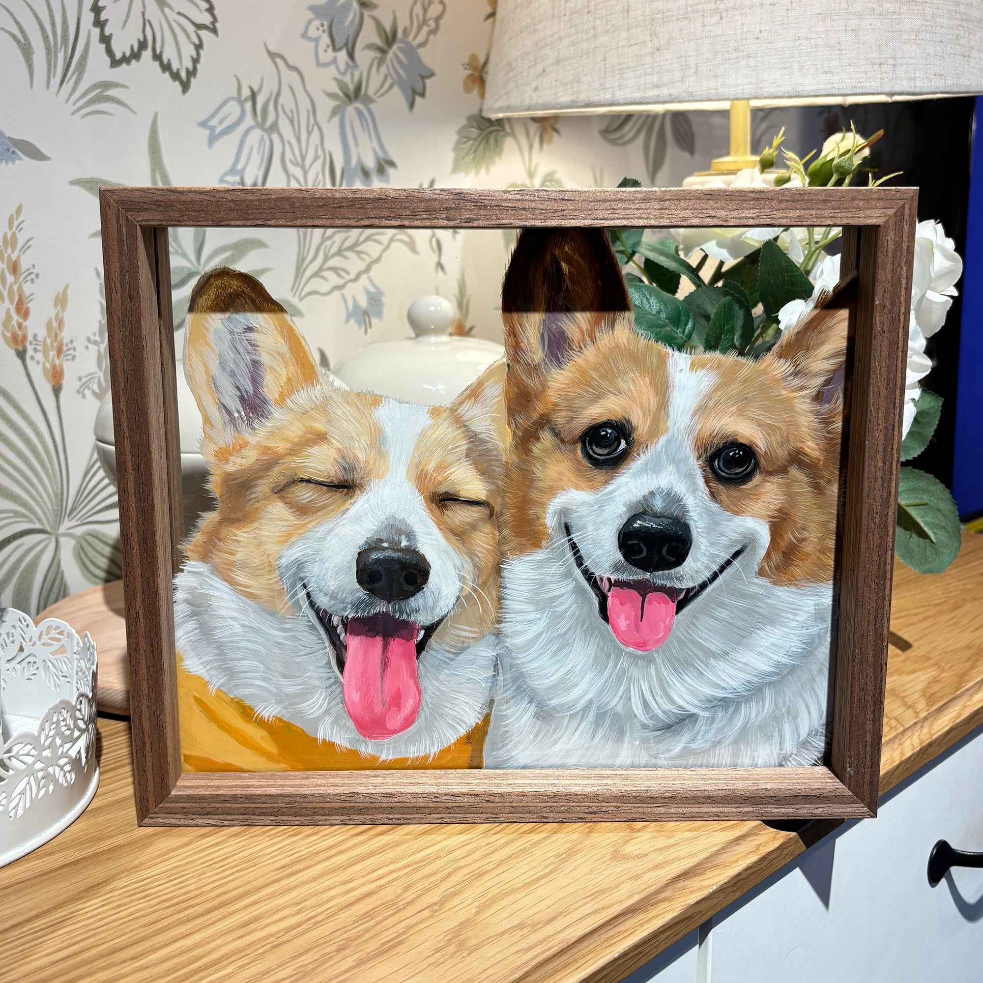 Hand-drawn pet portrait of a dog — custom pet memorial art
