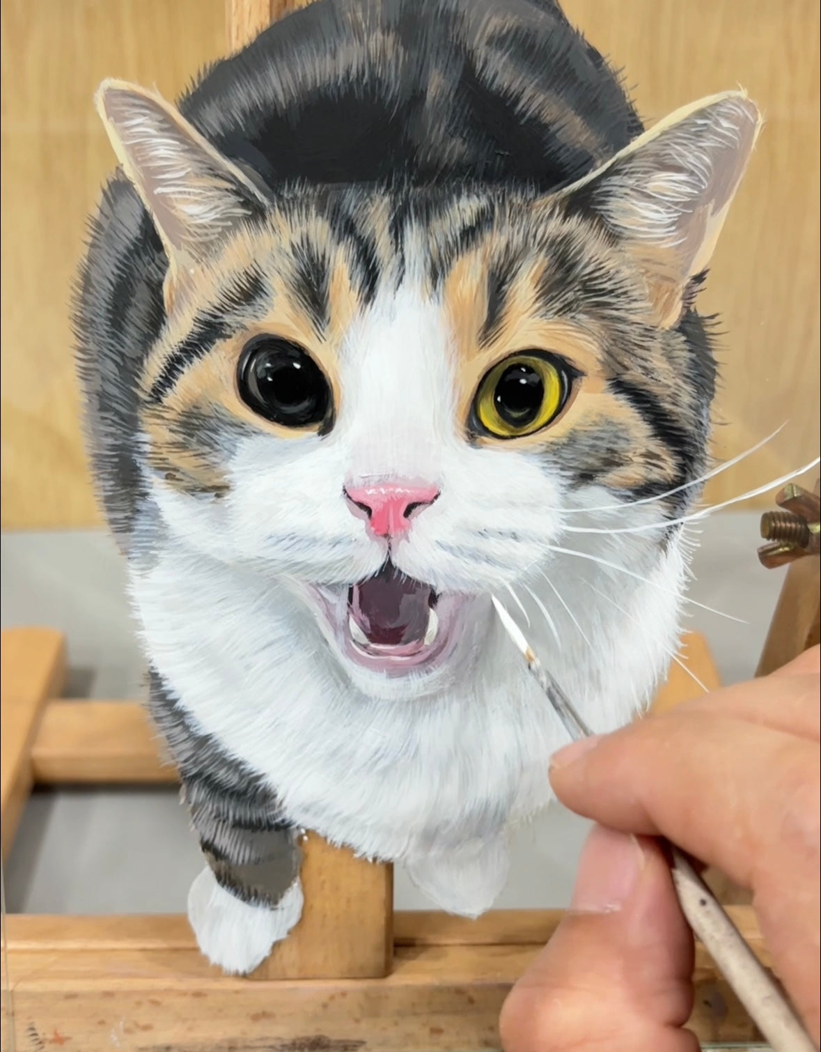 Custom hand-drawn pet portrait close-up by FurPawsMemo