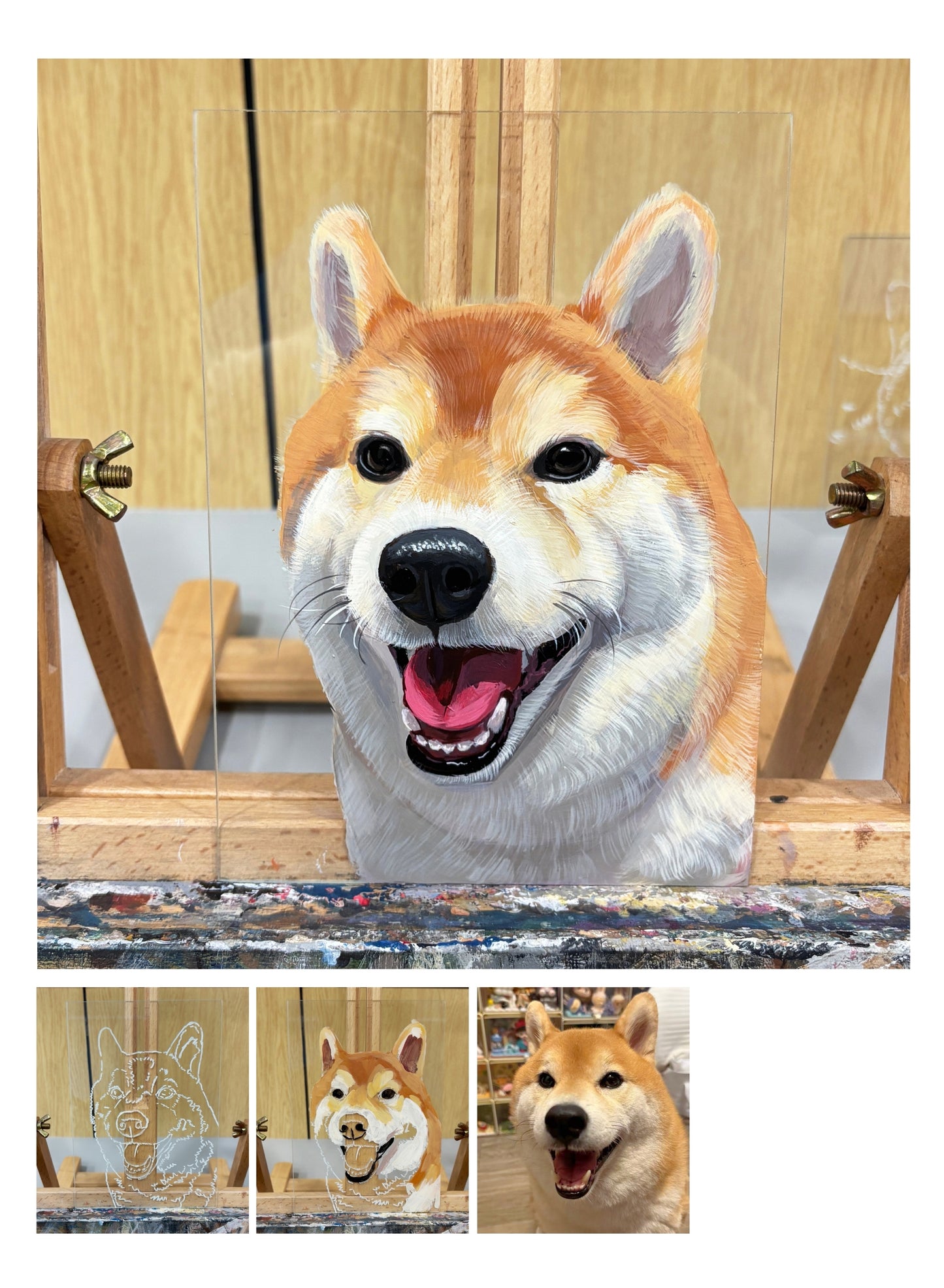 Custom pet portrait gift box packaging — securely packed for shipping