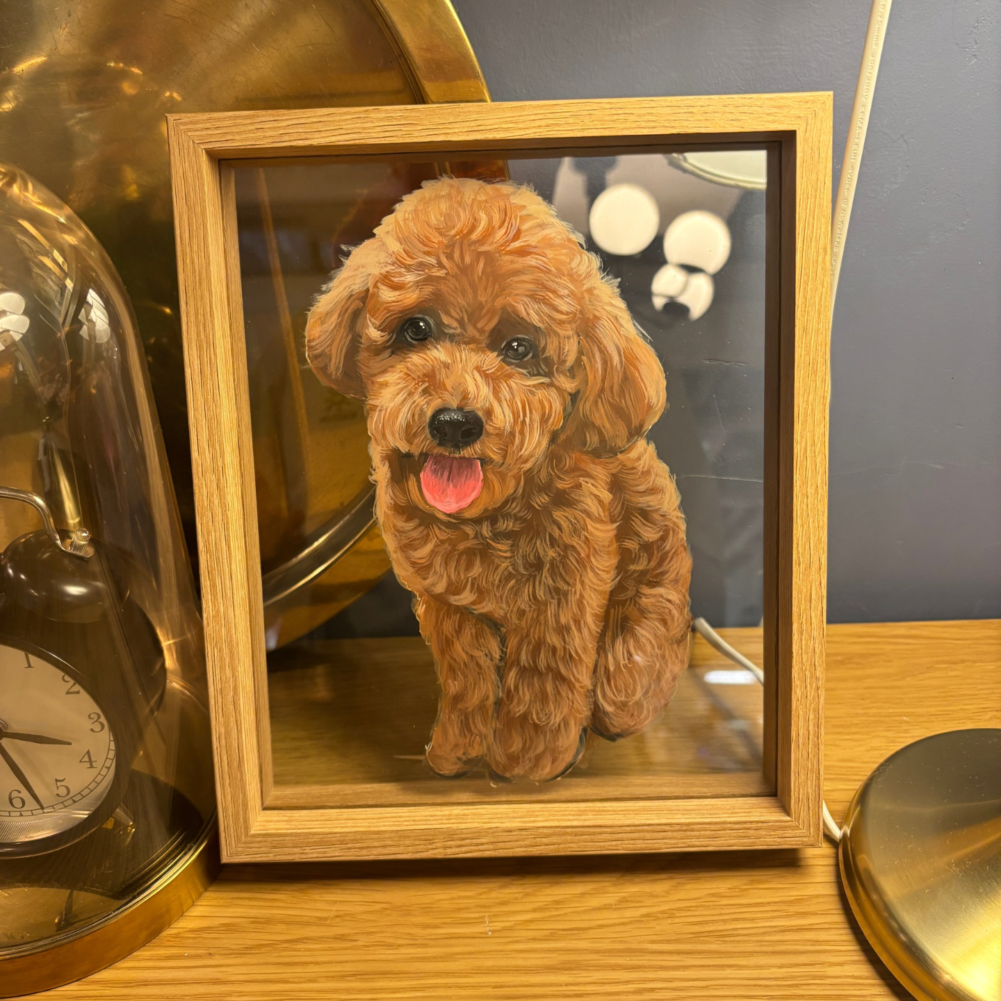 Custom hand-drawn pet portrait product promotional graphic