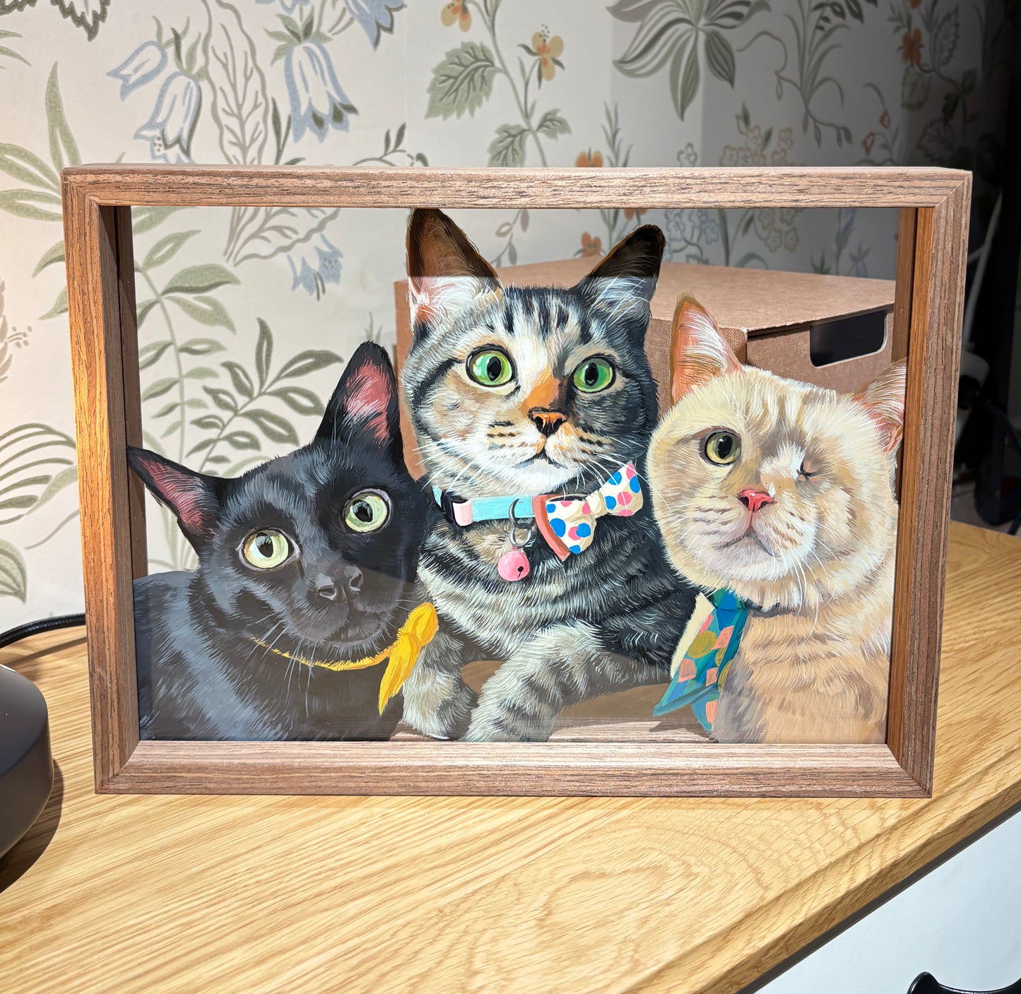 Hand-drawn pet portrait being created by artist James — behind the scenes process