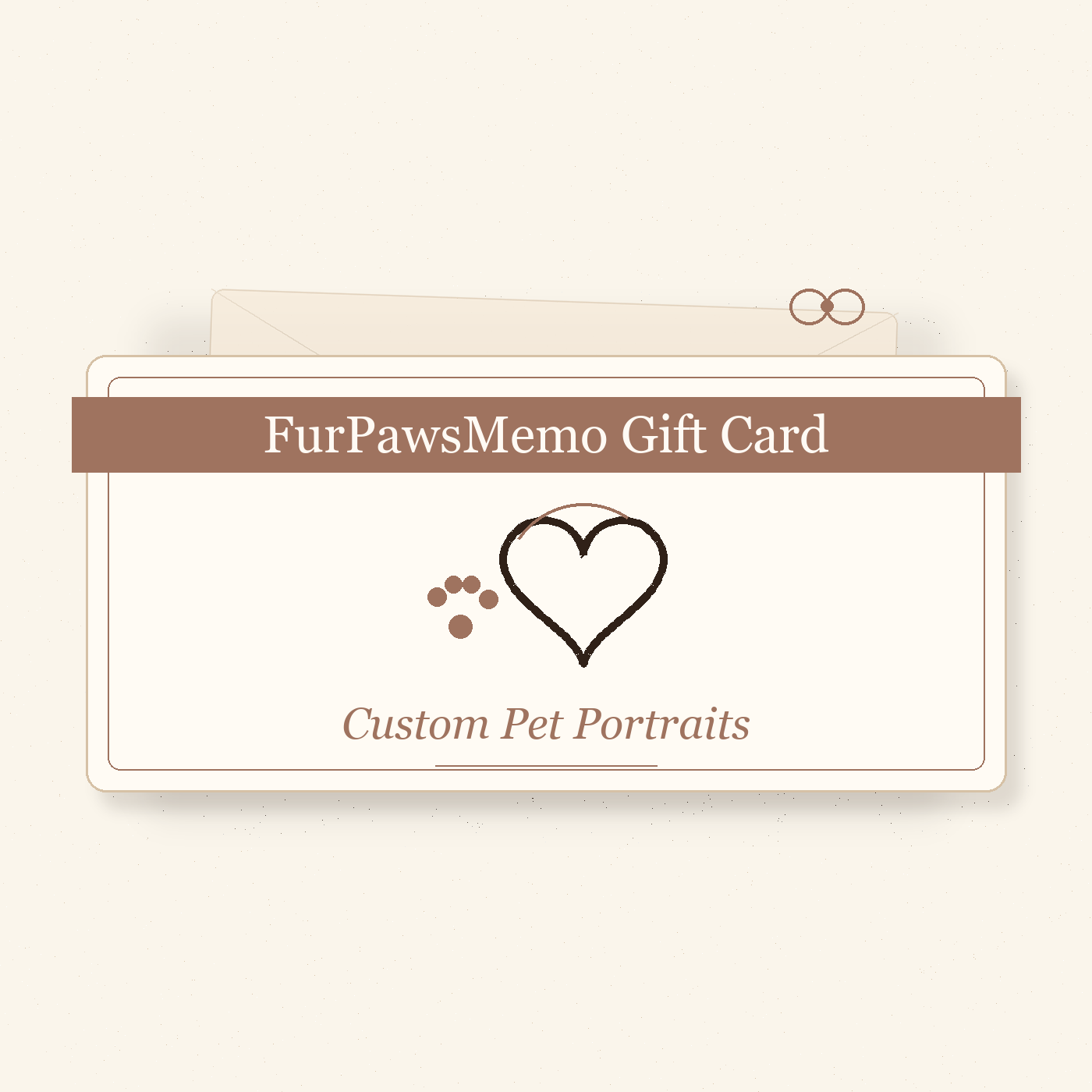FurPawsMemo gift card for custom pet portraits