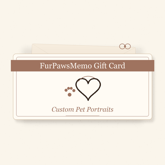 FurPawsMemo gift card for custom pet portraits